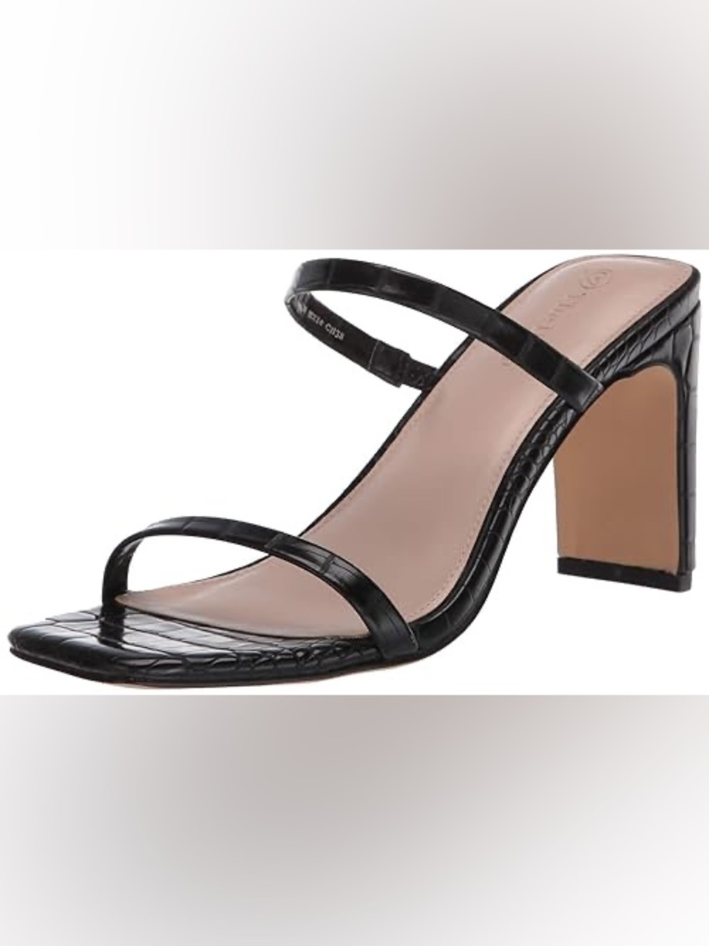 The Drop Women's Avery Square Toe Two Strap High Heeled Sandal Various Sizes